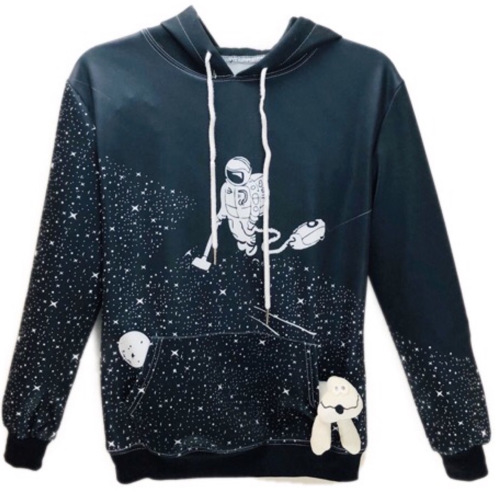 Vacuum the Solar System Hoodie Size